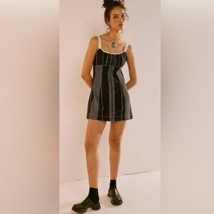 Free People Black and White Mini Dress